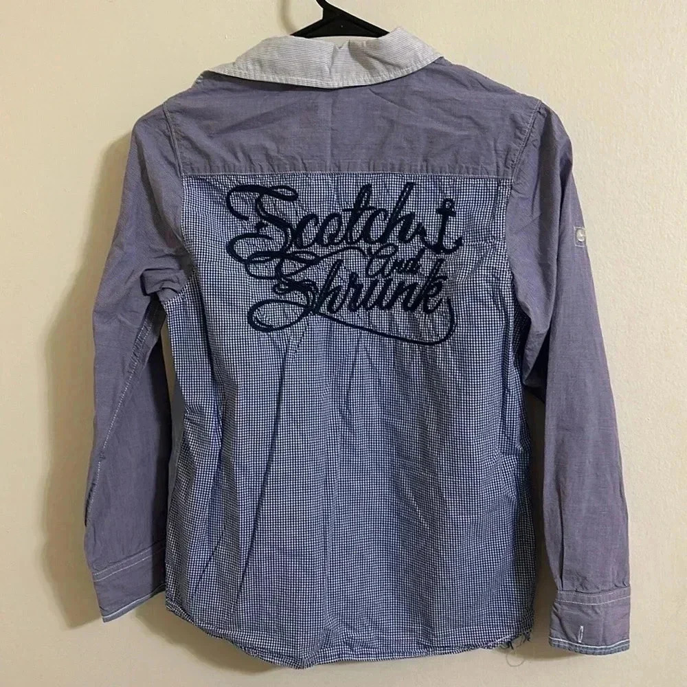 EUC Scotch Shrunk Script Colorblock‎ Button Up Shirt